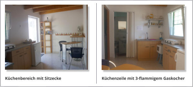 Küchenbereich mit Sitzecke Küchenzeile mit 3-flammigem Gaskocher